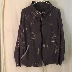 Grey Jacket distressed (torn), design.